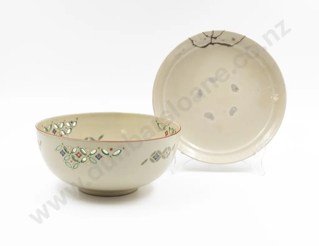A Satsuma Bowl Together with a Satsuma Plate Image 1++