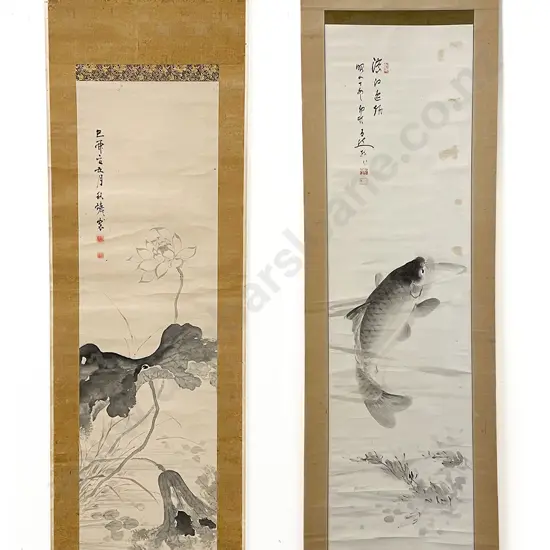 Two Japanese Meiji Period Scrolls