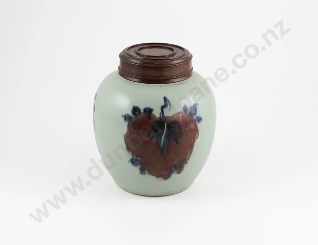 A Good Chinese Kangxi Period Porcelain Celedon Lidded Jar Image 1++