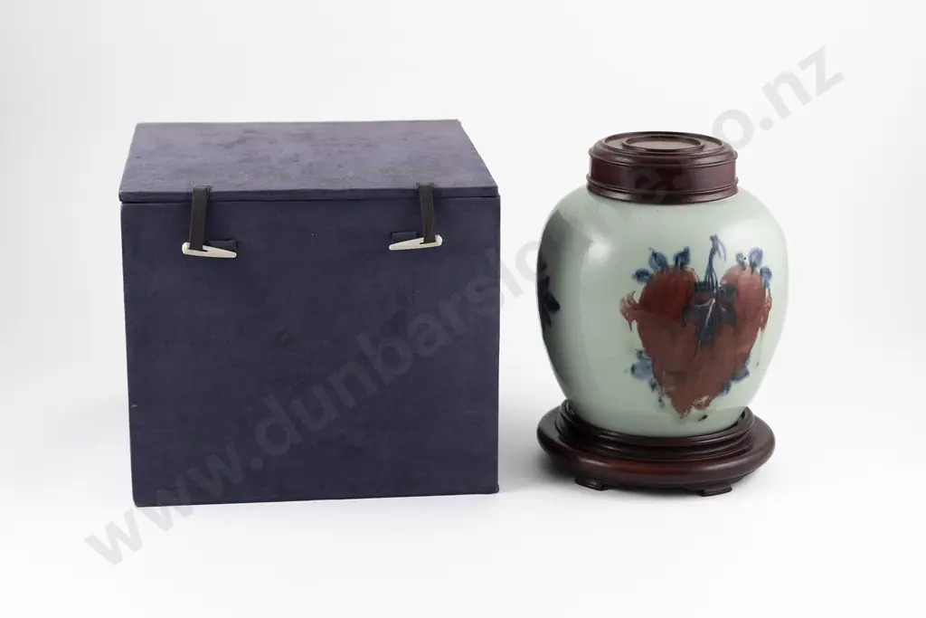 A Good Chinese Kangxi Period Porcelain Celedon Lidded Jar Image 1++