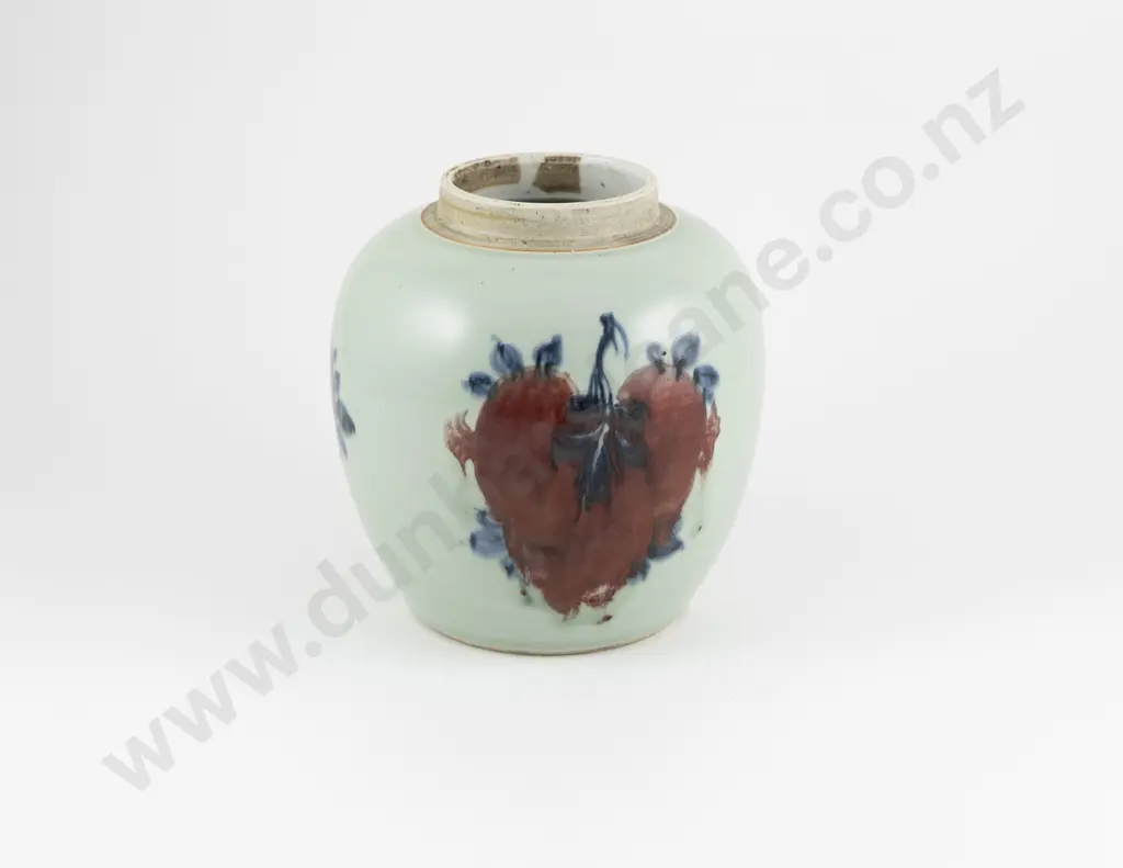 A Good Chinese Kangxi Period Porcelain Celedon Lidded Jar Image 1++