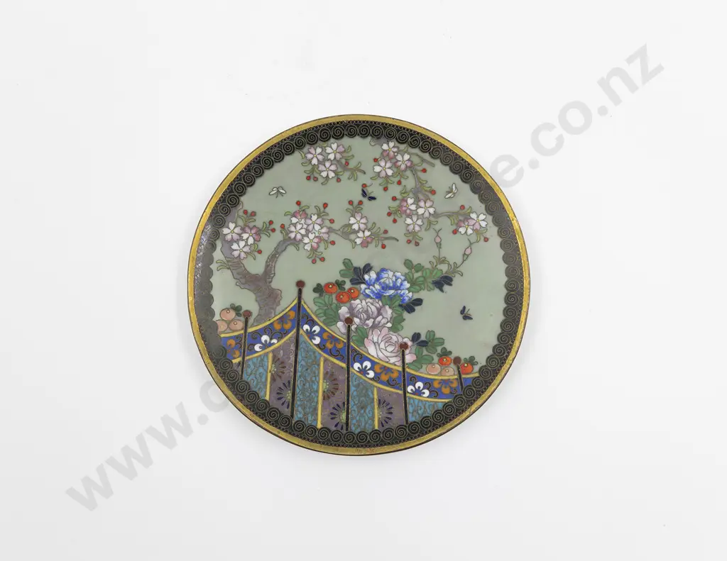 A Fine Japanese Cloisonné Meiji Period Plate By The Inabo Cloisonné Company Image 1++