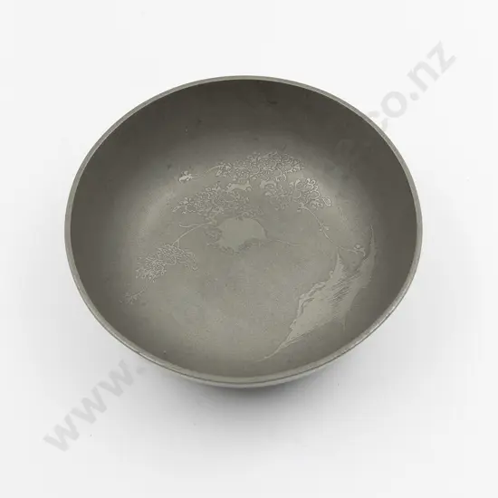 A Fine Japanese Pewter Bowl by Yamazaki