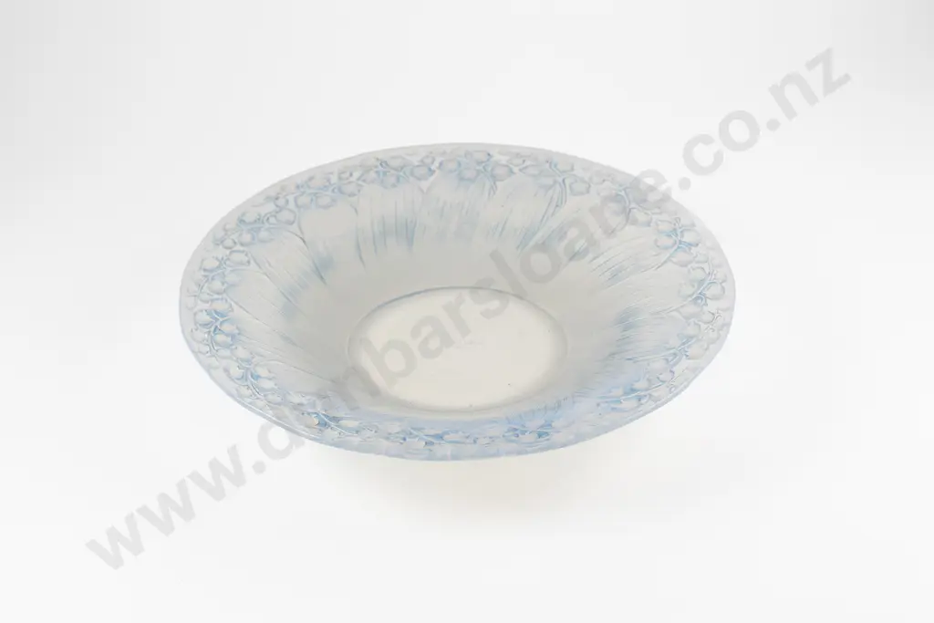 Rene Lalique Muguet (Lilly Of The Valley) Pattern Opalescent Glass Dish Image 1++