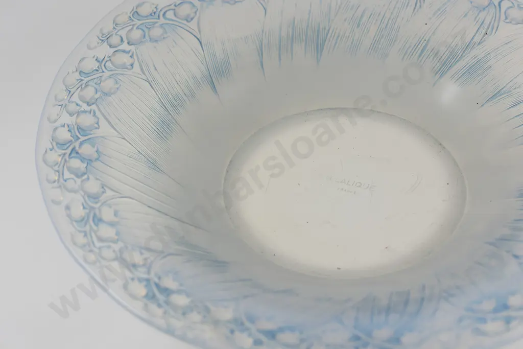 Rene Lalique Muguet (Lilly Of The Valley) Pattern Opalescent Glass Dish Image 1++