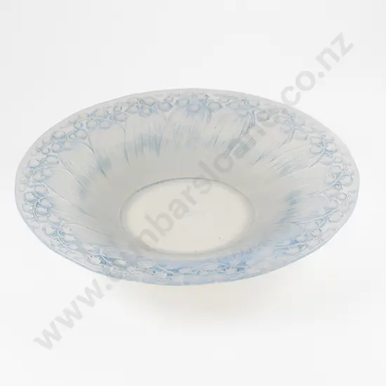 Rene Lalique Muguet (Lilly Of The Valley) Pattern Opalescent Glass Dish