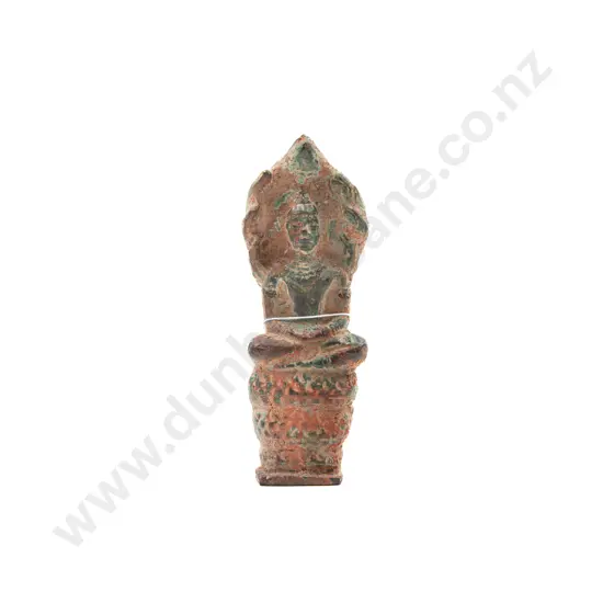 A Rare 14th Century Suphan Buri Sukhothai Bronze Buddha Stupa Relic