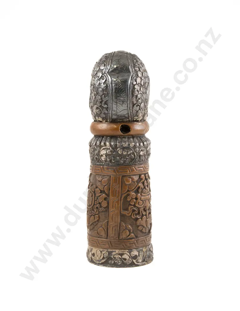 A Rare Large 19th Century Tibetan Silver And Copper Monastic Seal Chop Image 1++