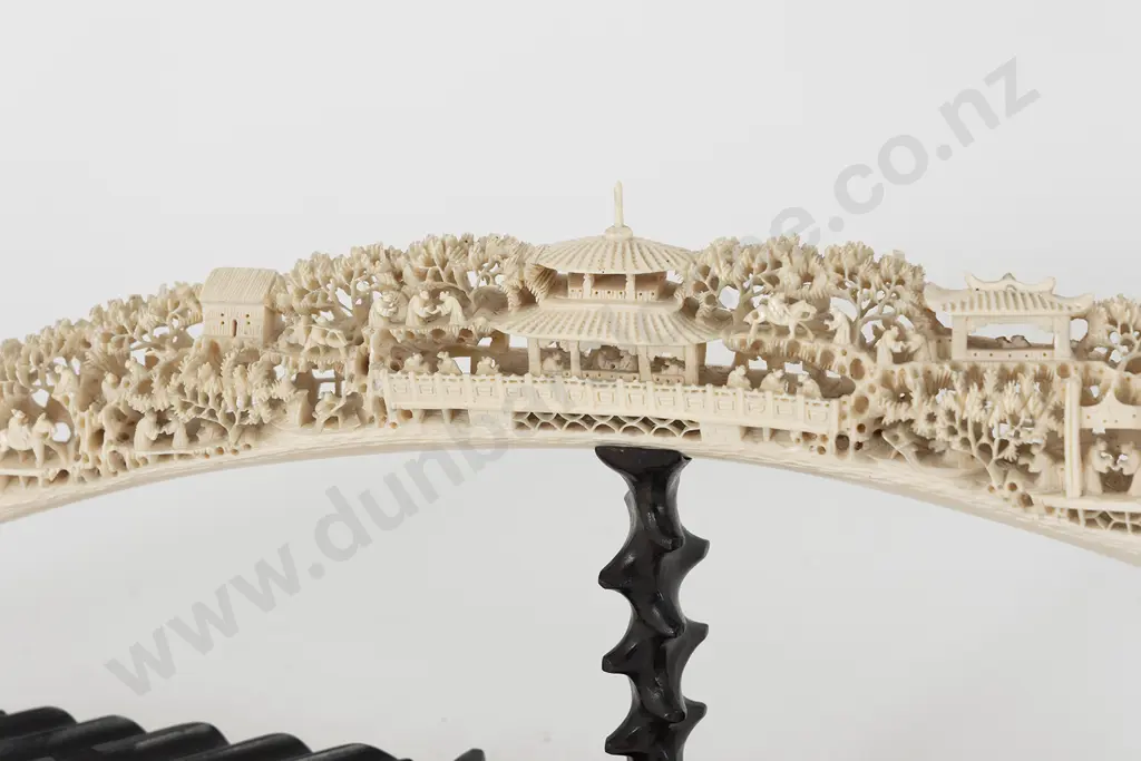 A Large and Impressive Chinese Carved Elephant Tusk Image 1++