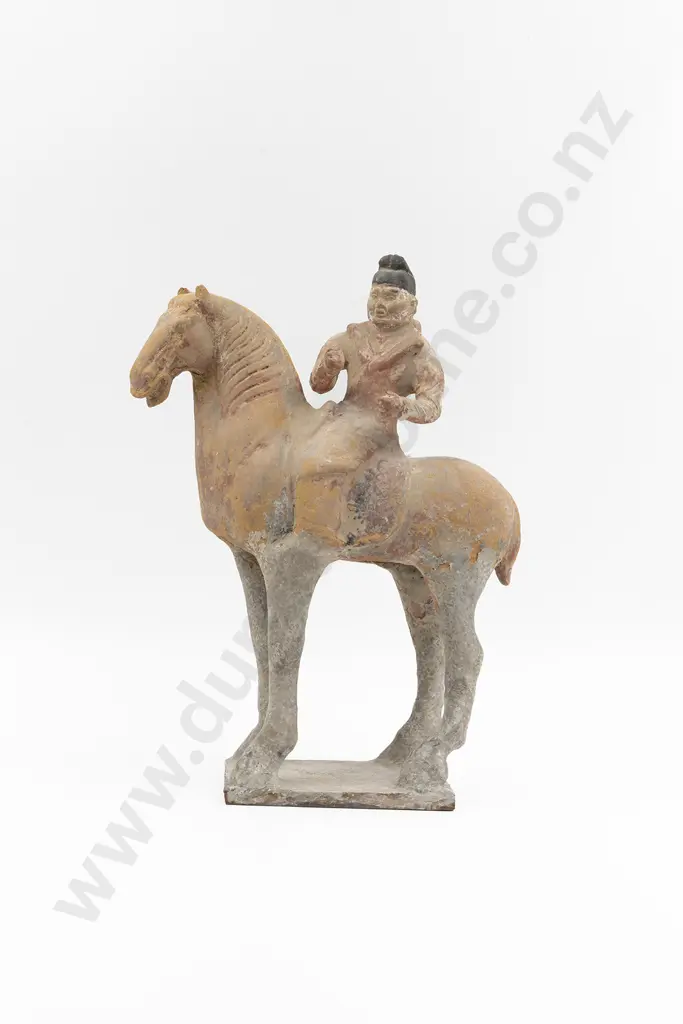Chinese Western Han Dynasty Pottery Equestrian Figure Image 1++