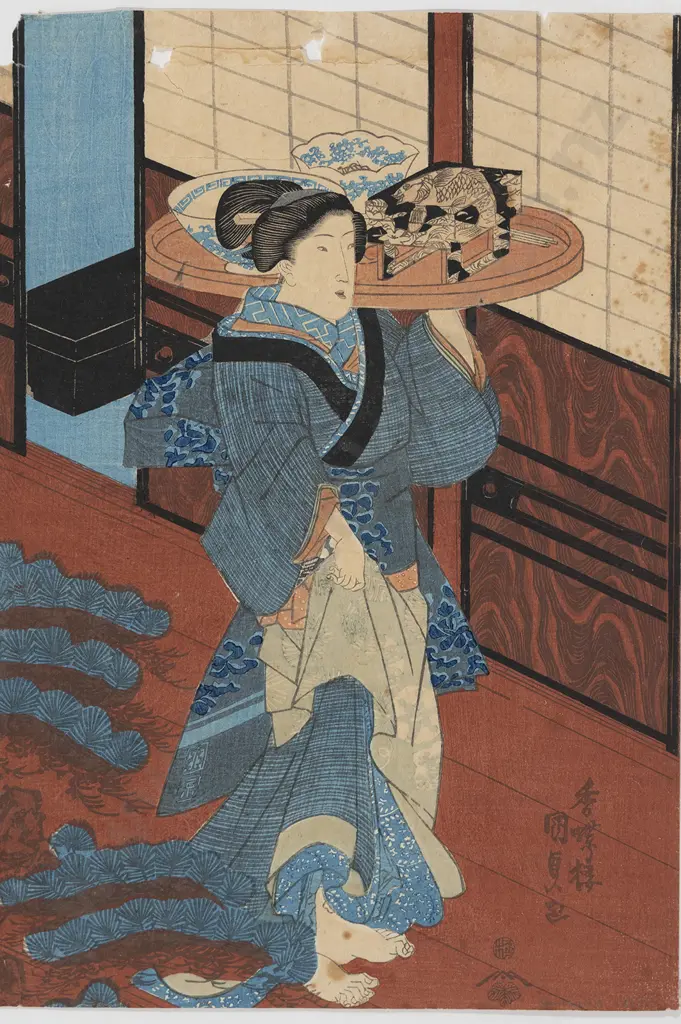 Japanese Edo Period Ukiyo-e (Woodblock Print) by Kochoro Kunisada Image 1++
