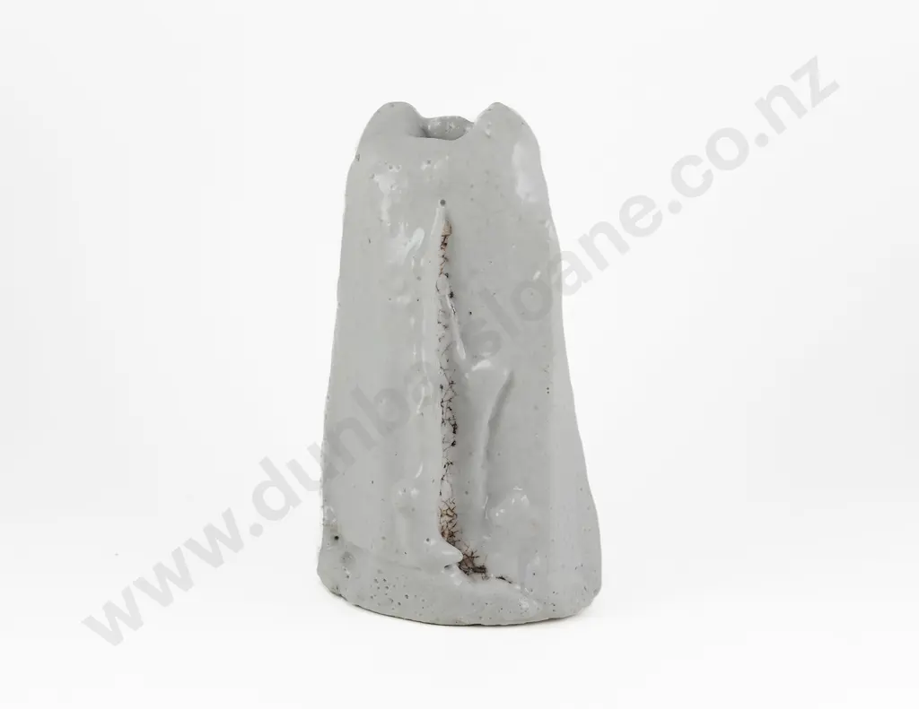 Kelvin Bradford Sculptural Stoneware Vase With Shino and Feldspar Glaze Image 1++