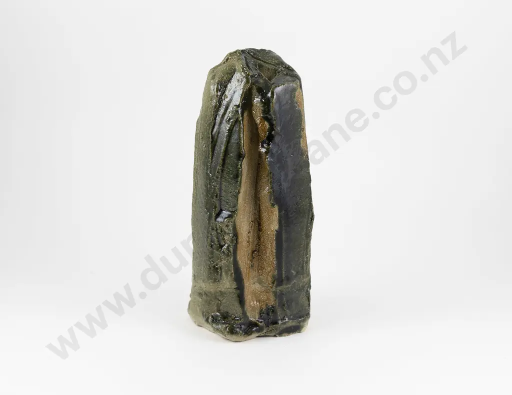 Kelvin Bradford Sculptural Stoneware Vase With Oribe Glaze Image 1++