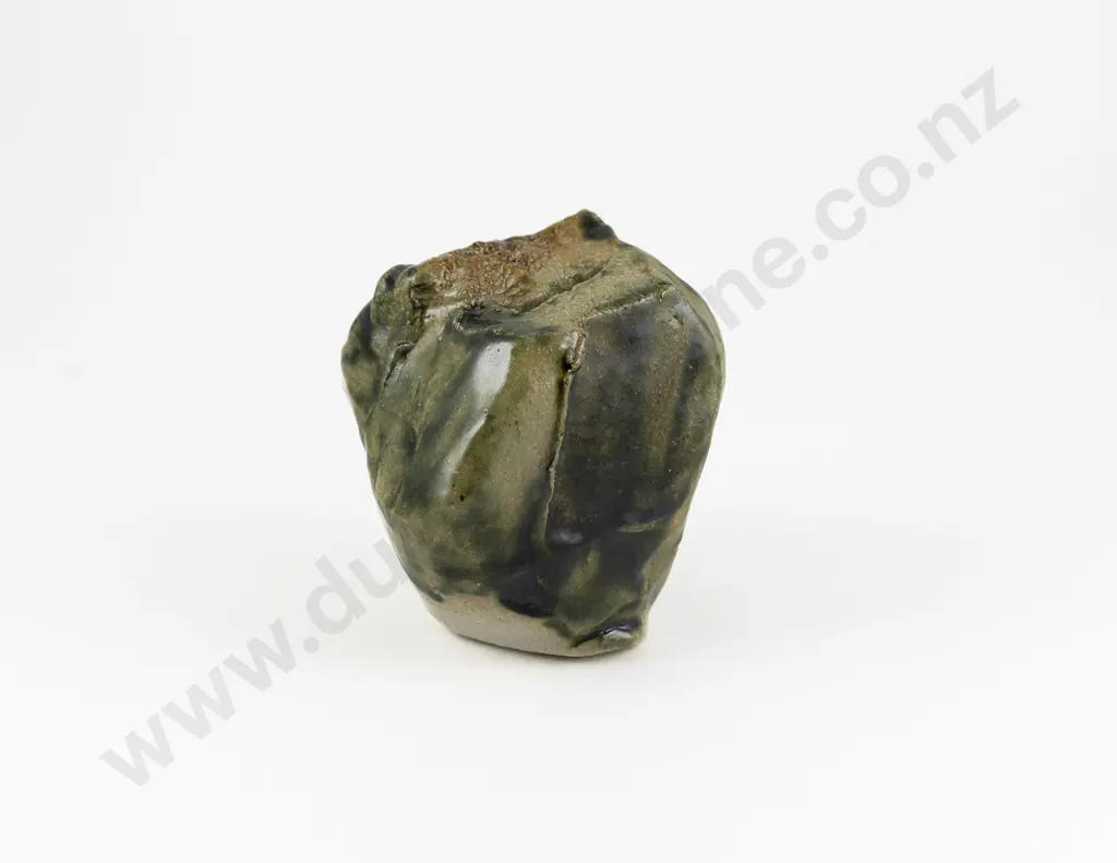 Kelvin Bradford Sculptural Stoneware Vase With Oribe Glaze Image 1++