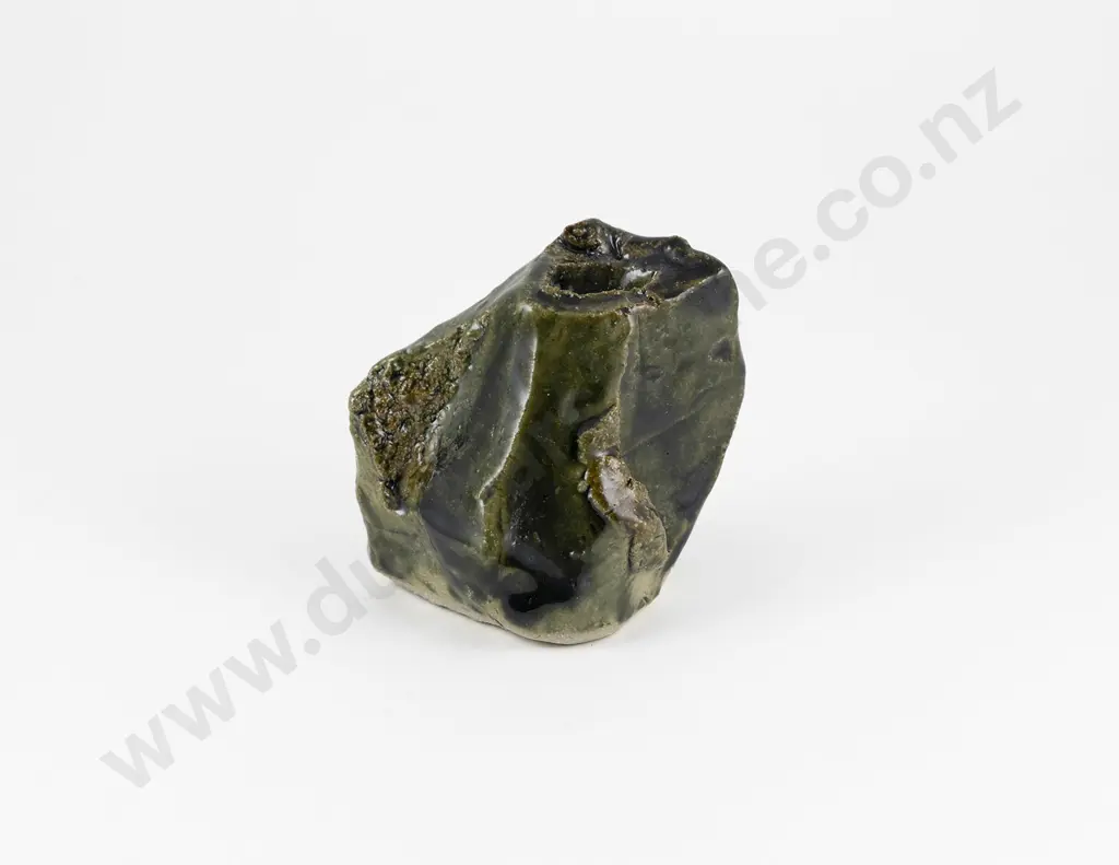 Kelvin Bradford Sculptural Stoneware Vase With Oribe Glaze Image 1++