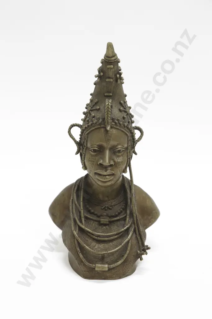 A Cast Brass Benin Bust Image 1++