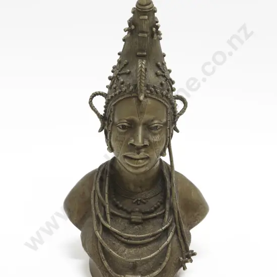 A Cast Brass Benin Bust