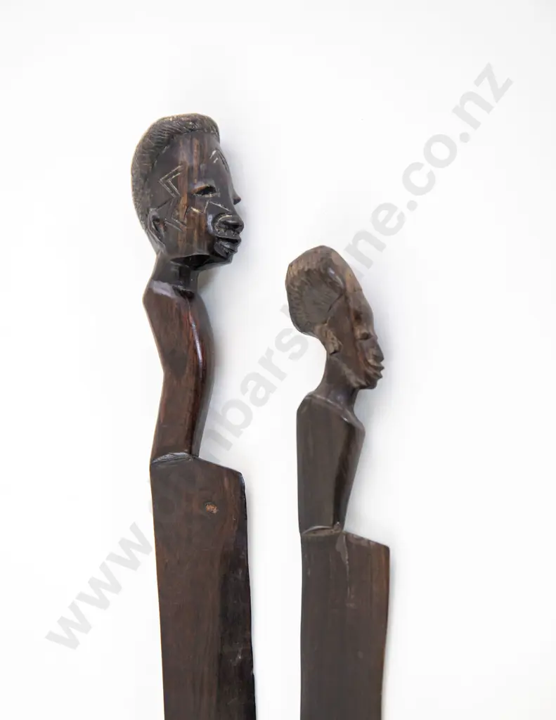 Two Ornamental African Carved Letter Openers Image 1++