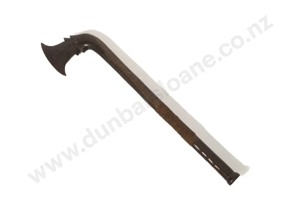 A 20th Century Fijian Carved Wood Hand Club Image 1++