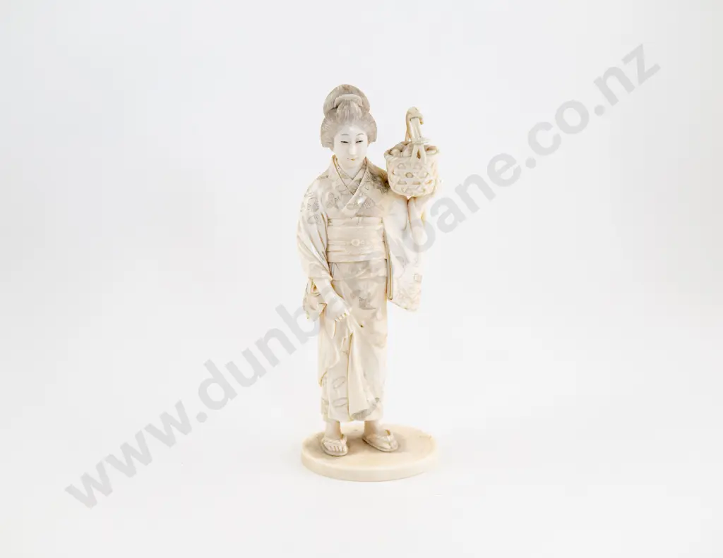 A Japanese Meiji Period Ivory Bijin Figure Image 1++