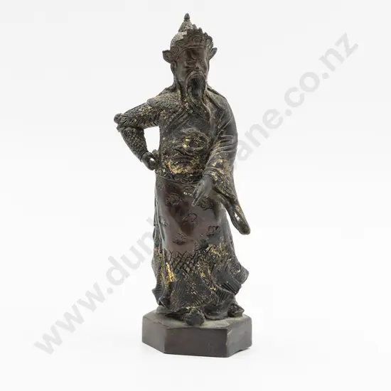 Chinese Qing Dynasty Bronze Figure of Guan Yu
