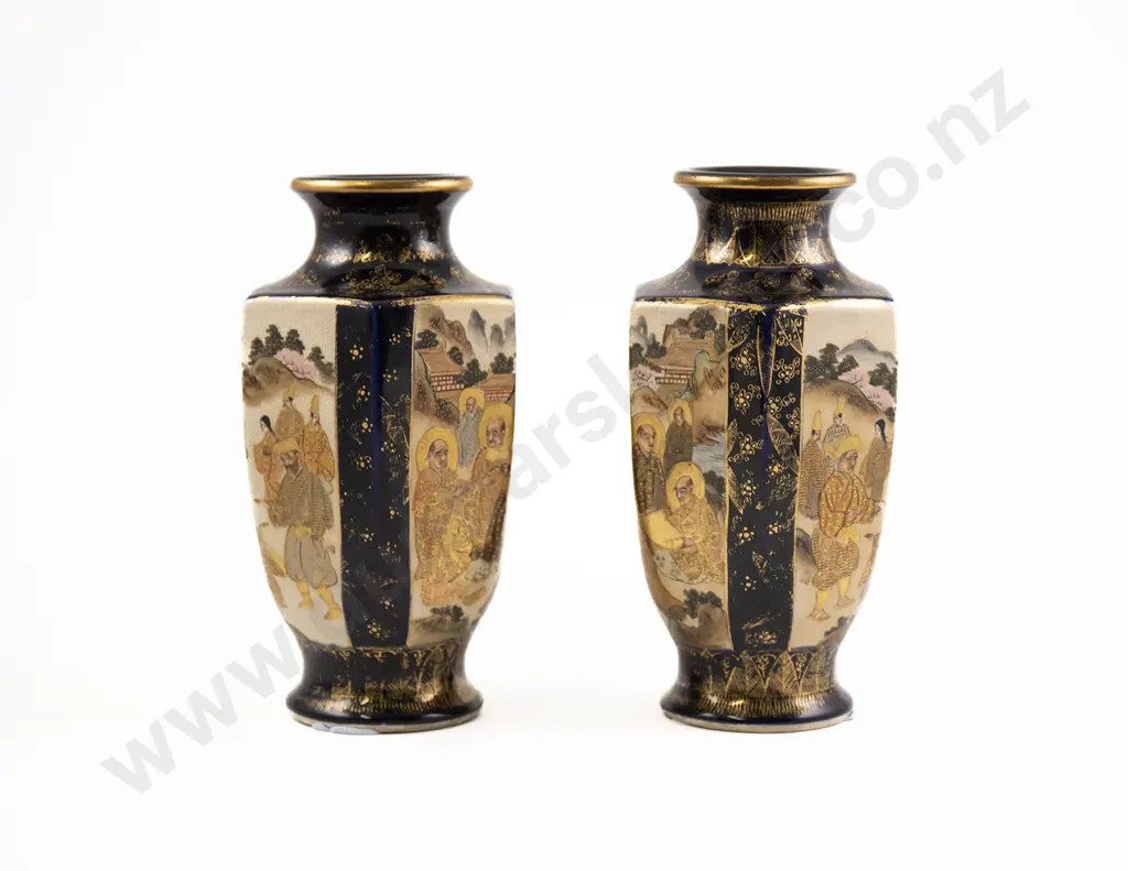 A Pair of Late Meiji Period Satsuma Vases Image 1++
