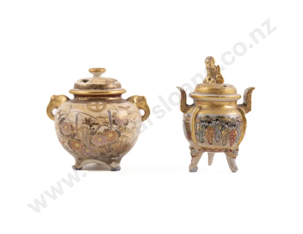 Two Small Meiji Period Satsuma koro Image 1++