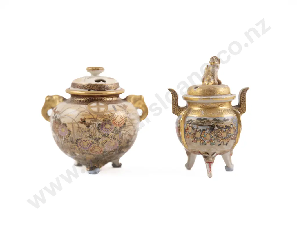 Two Small Meiji Period Satsuma koro Image 1++