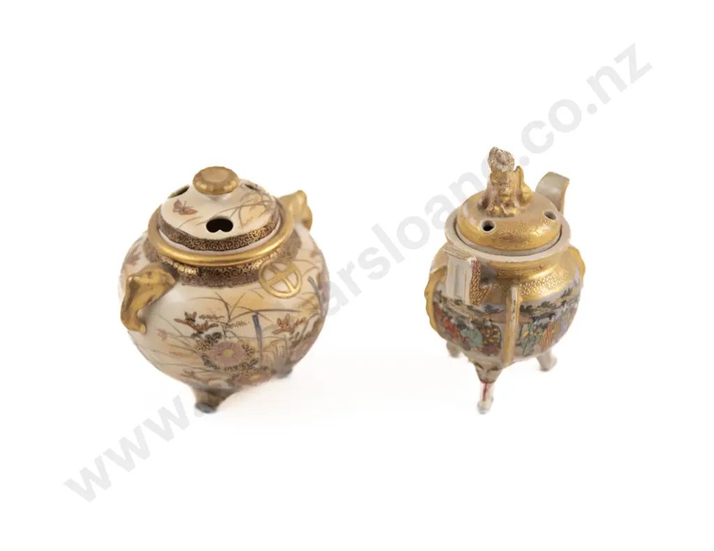 Two Small Meiji Period Satsuma koro Image 1++