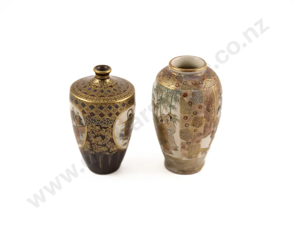 Two Small Meiji Period Satsuma Vases Image 1++