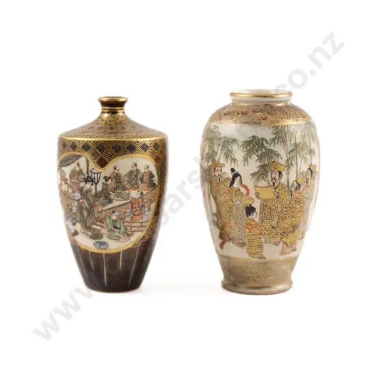 Two Small Meiji Period Satsuma Vases