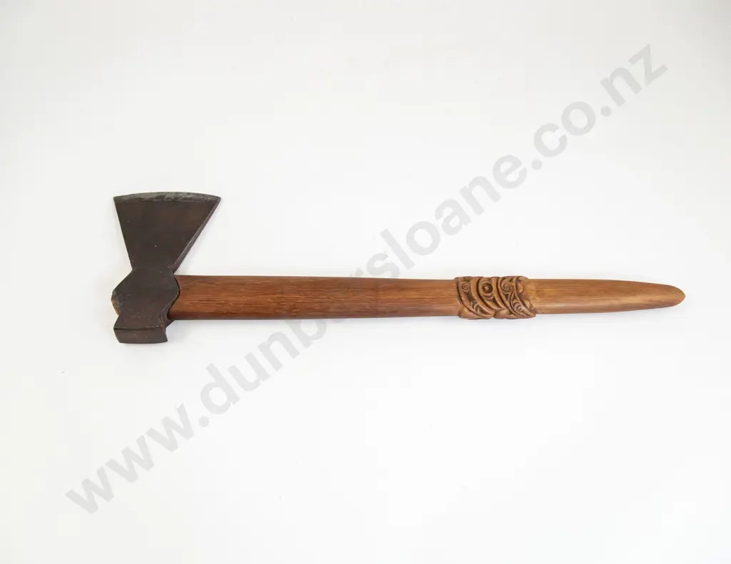 A Patiti With Carved Wood Handle And Trade Axe Head Image 1++