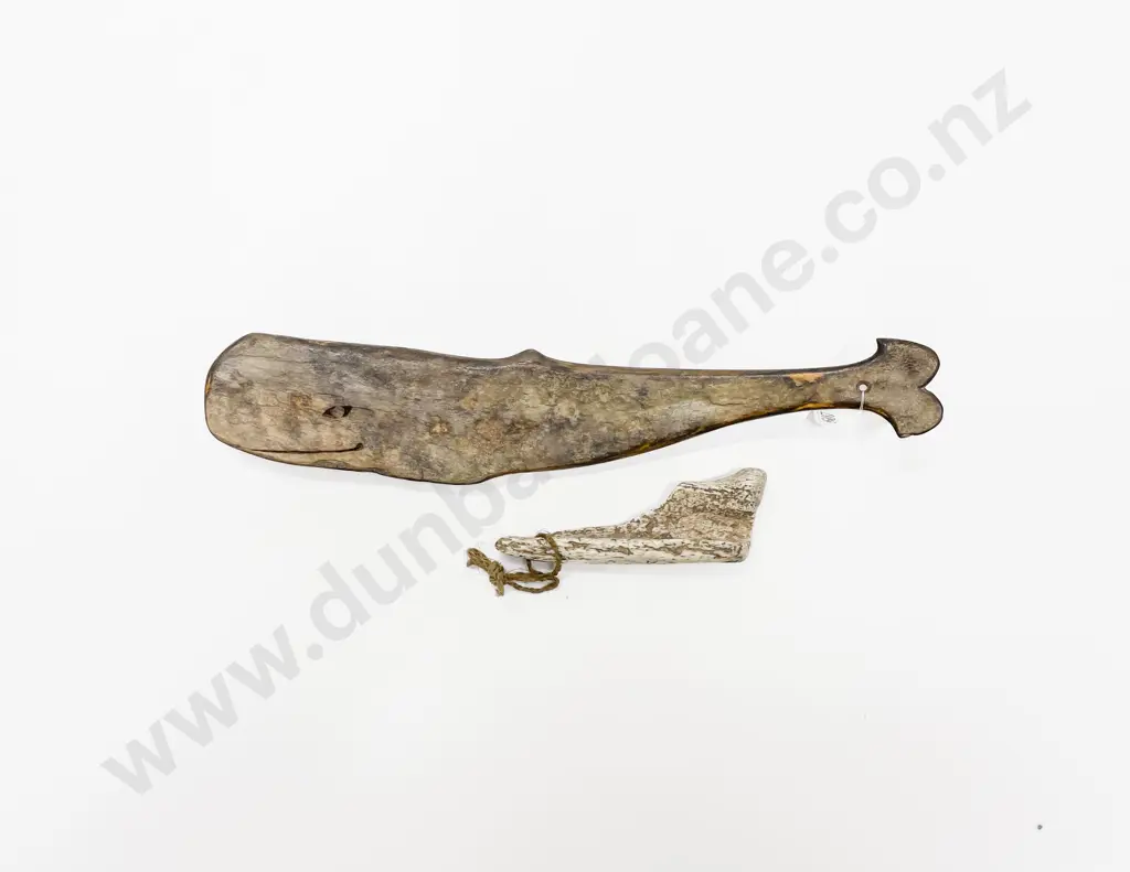 A Whale Bone Carving Of A Sperm Whale And A Section Of Whale Bone Image 1++