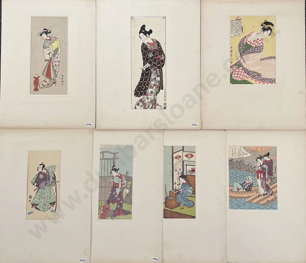 Seven Assorted Japanese Ukiyo-e (Woodblock Print) Image 1++