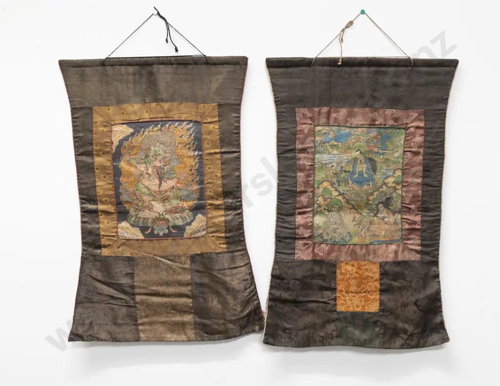 Two Hand Painted Nepali Thangkas Image 1++
