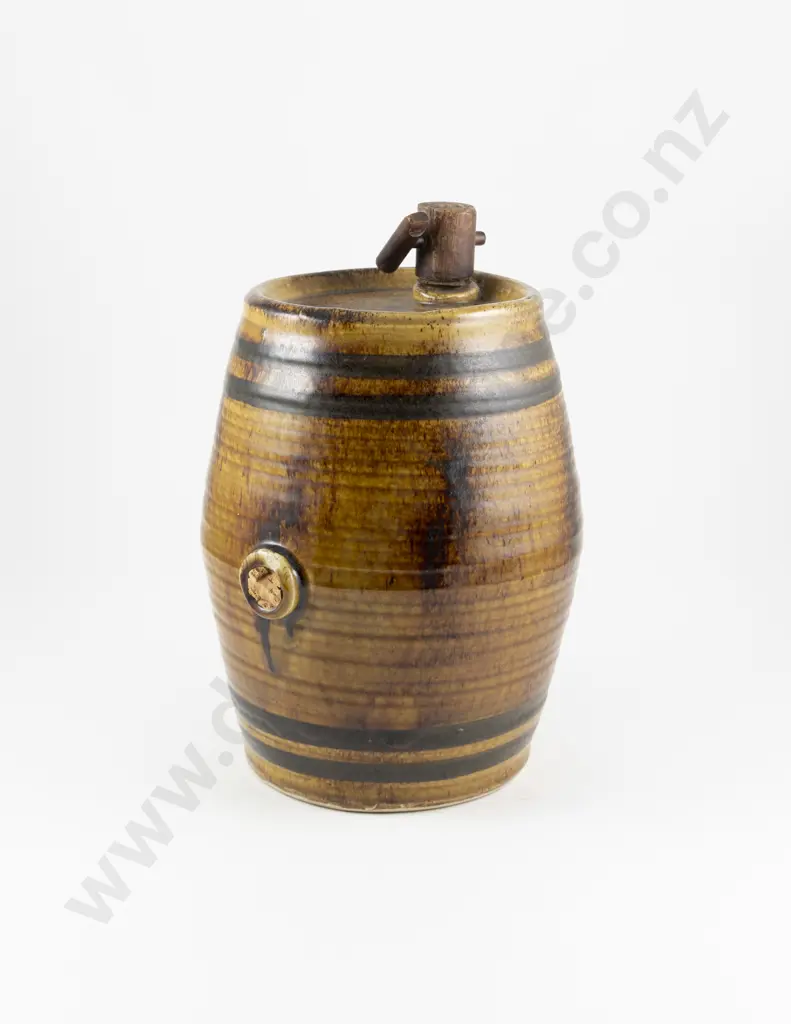 Glazed Earthenware Keg With Spigot Image 1++