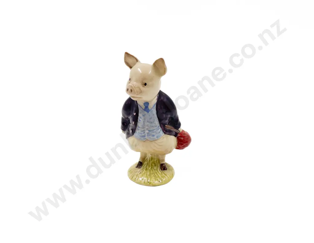 Beatrix Potter Figure "Pigling Bland" Gold Back Stamp Image 1++