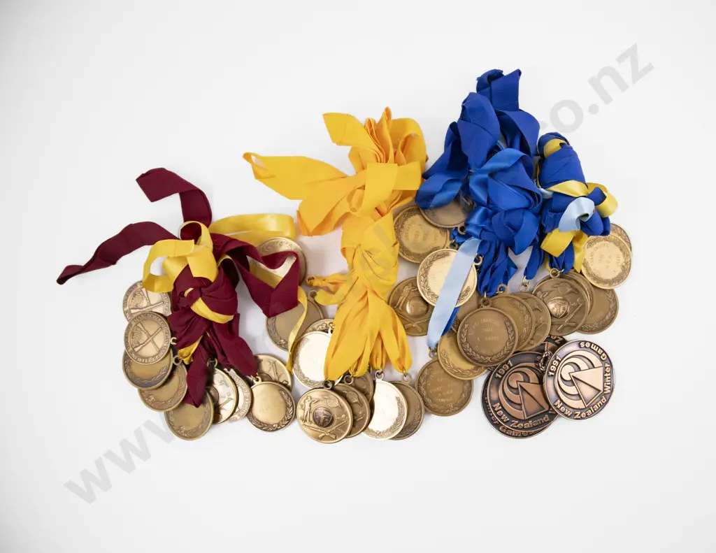 Large Collection South Island Gun Club Target and Clay Shooting Medals Ribbons and Badges Image 1++
