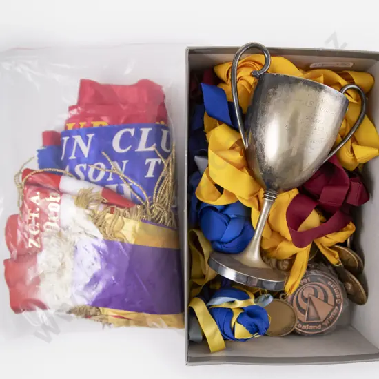 Large Collection South Island Gun Club Target and Clay Shooting Medals Ribbons and Badges