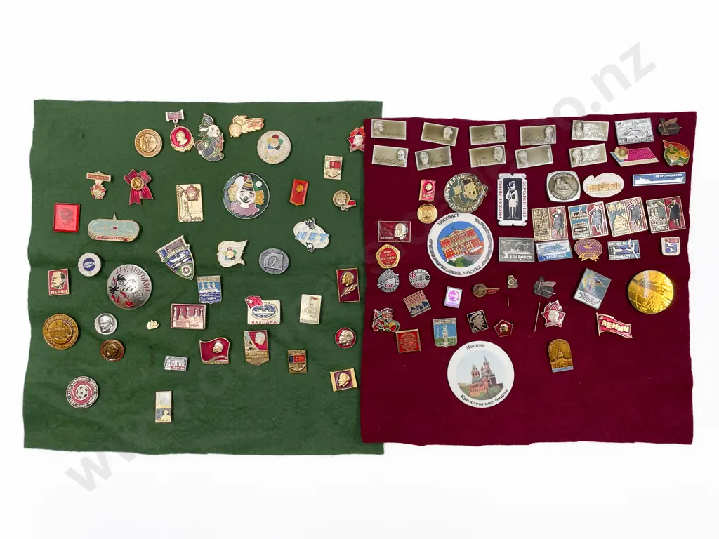 Collection Approximate 80 Cold War Period Soviet Union Badges and Pins Image 1++