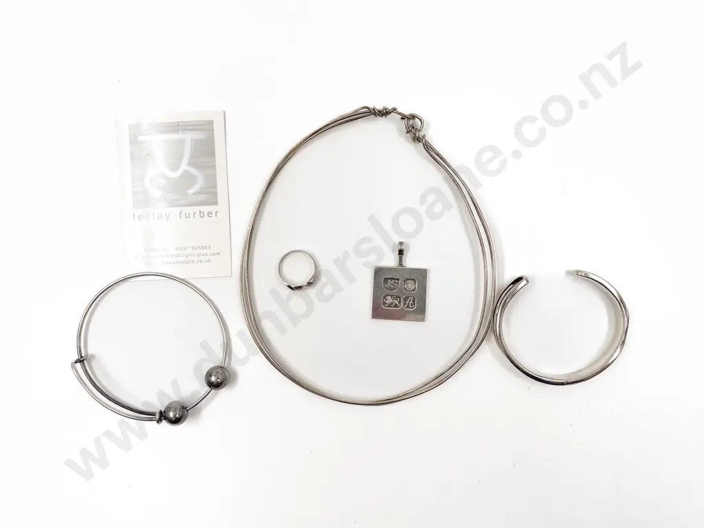 Lesley Furbur S/S Pendant together with Two Bracelets and Necklace Image 1++