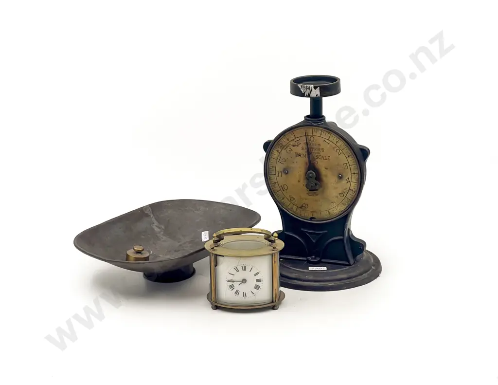 Carriage Clock (AF) & Vintage Salter Scale Image 1++