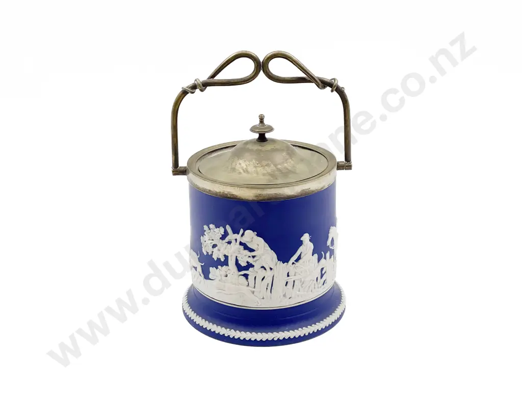 Tunstall Jasper Ware Biscuit Barrell Image 1++