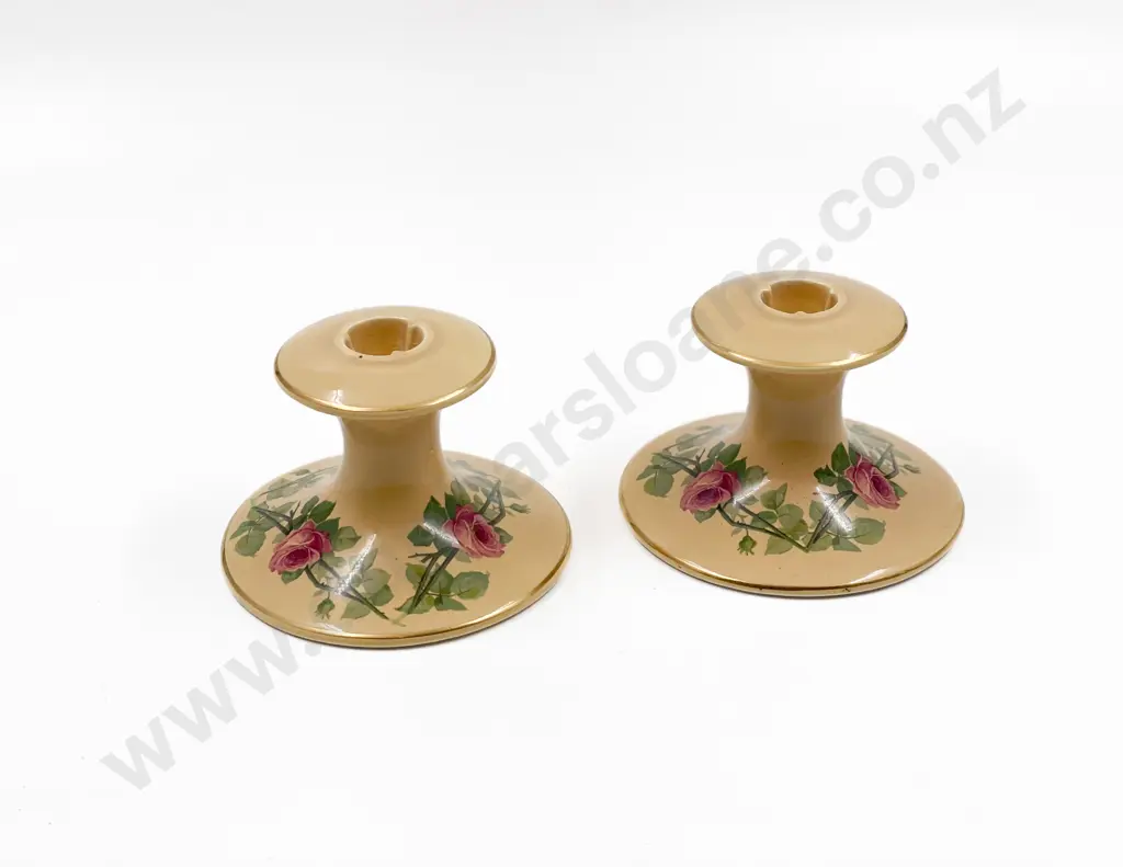 Pair of Clarice Cliff Candle Holders Image 1++