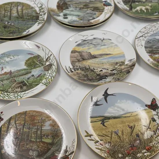 Twelve Royal Worcester "Scenes of the English Countryside" Plates