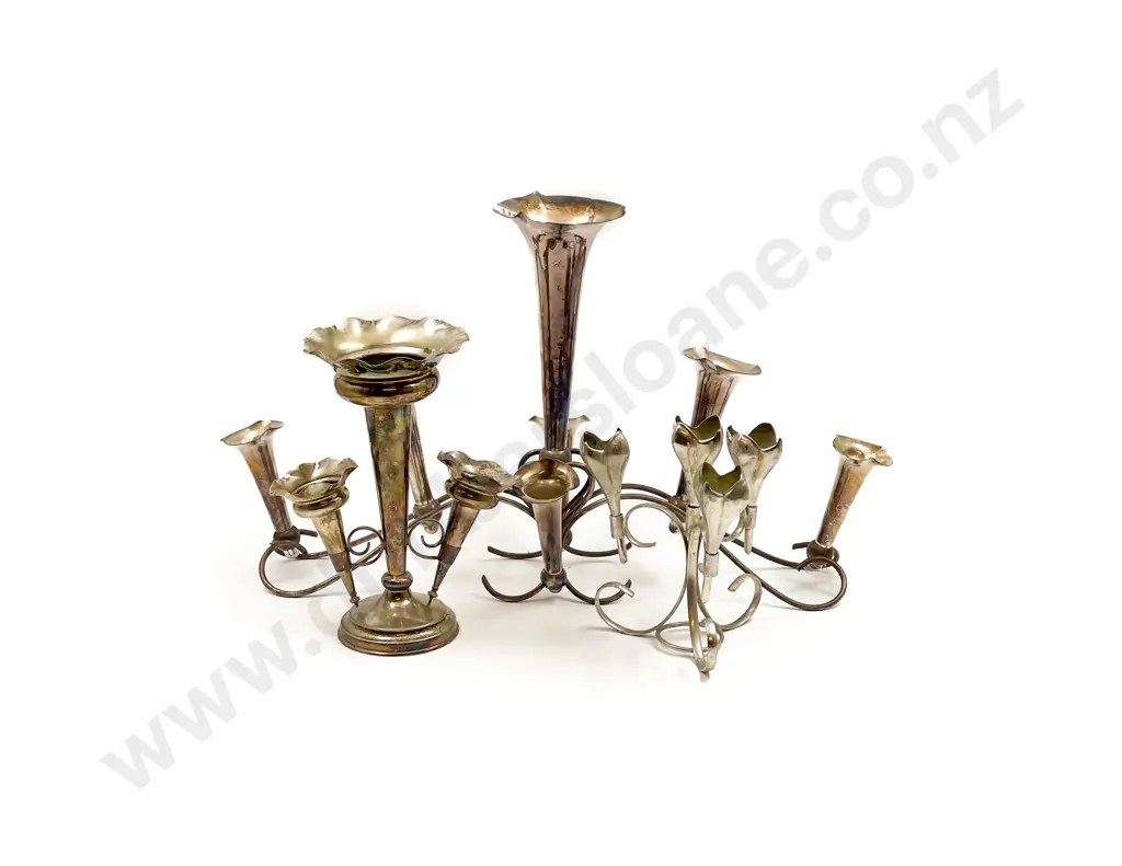 Three Assorted Plated Epergnes Image 1++