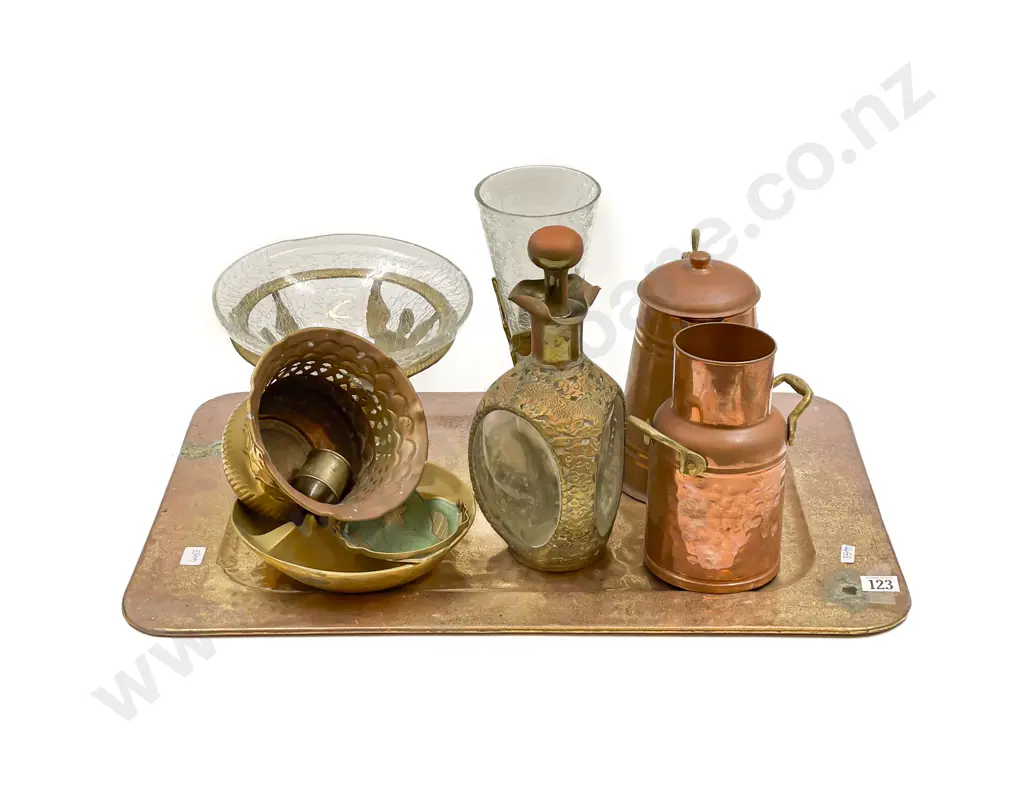 Qty of Assorted Metal Ware on Tray etc. Image 1++