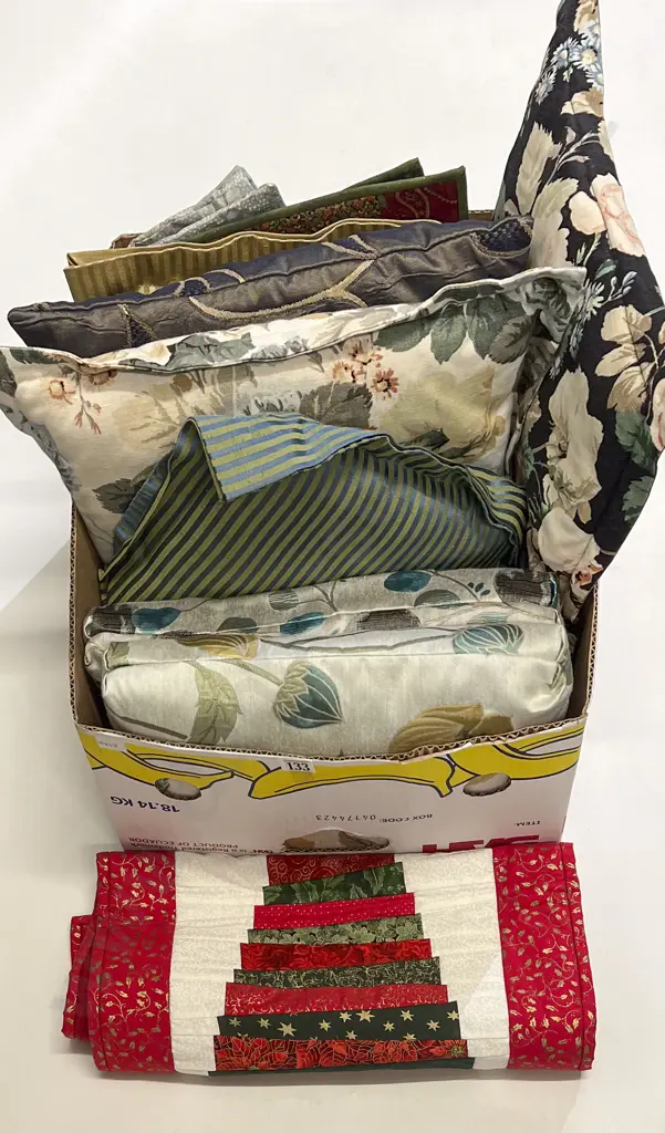 Qty of Assorted Cushions and Linen Image 1++