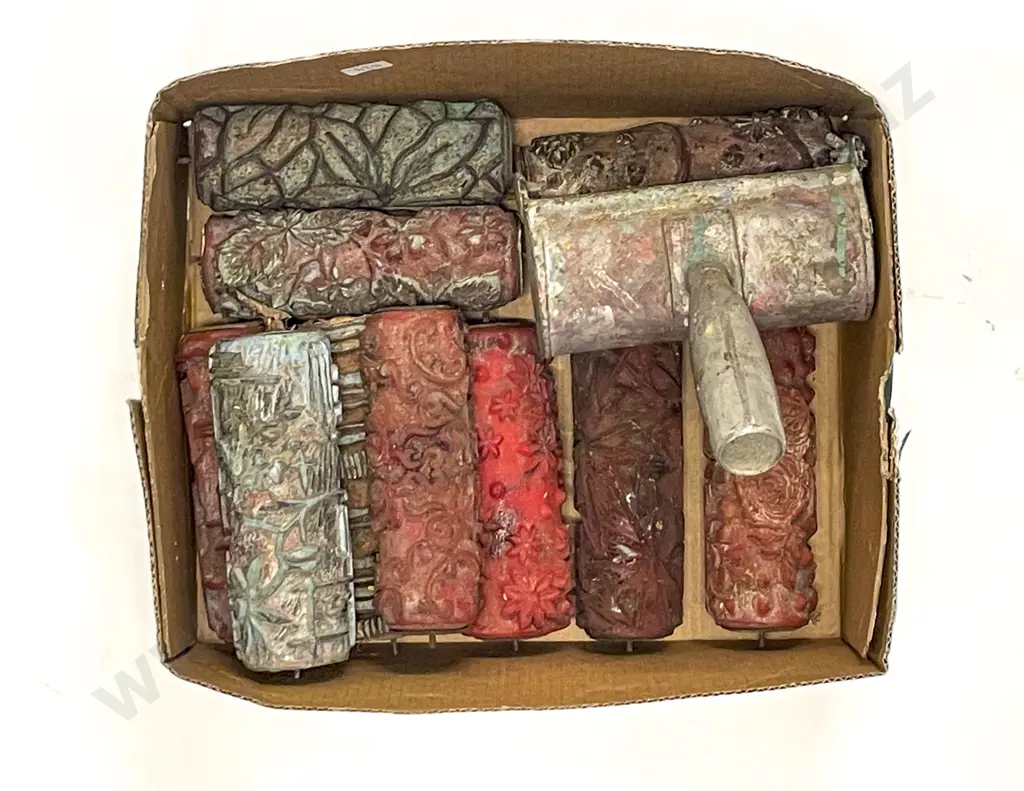 Qty of Assorted Vintage Print Rollers Image 1++