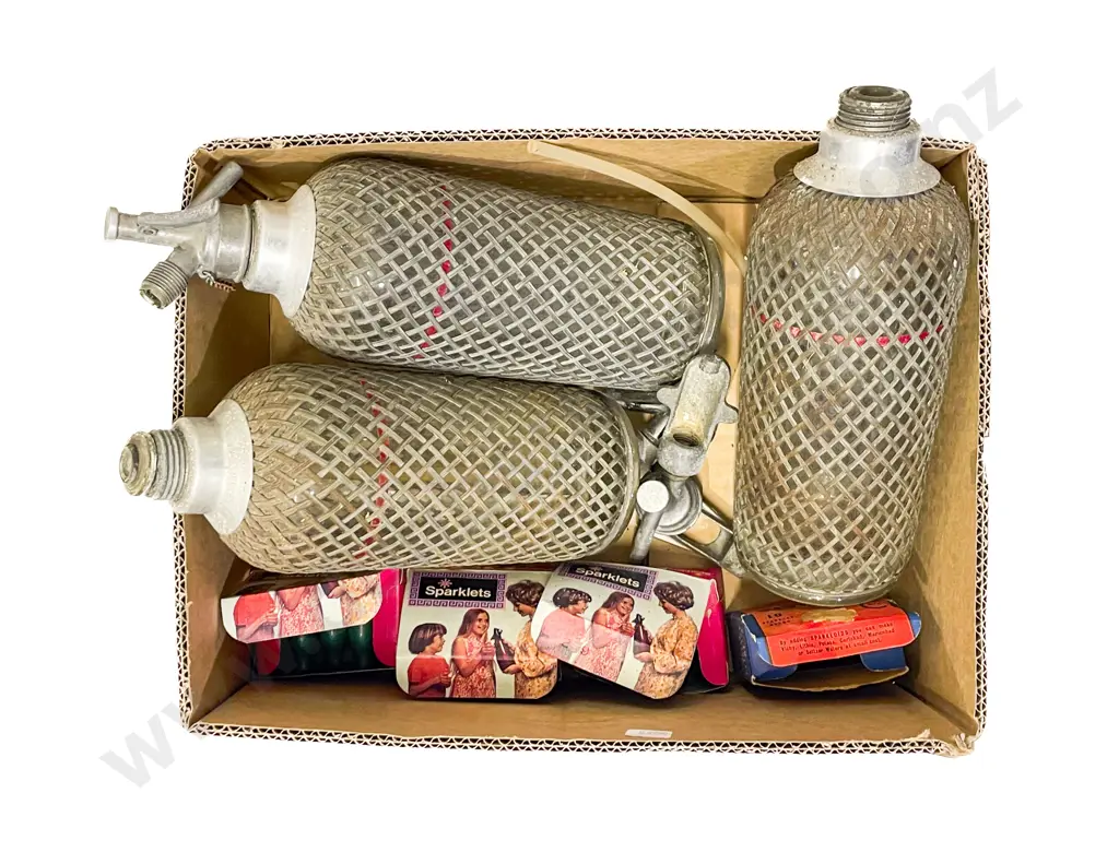Three Soda Syphons and Assorted Sparklets Image 1++
